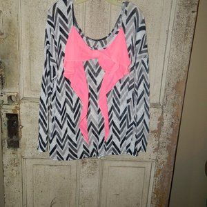 Moa Moa Oversized Knit Top Big Bow on Back Size L (R-8)